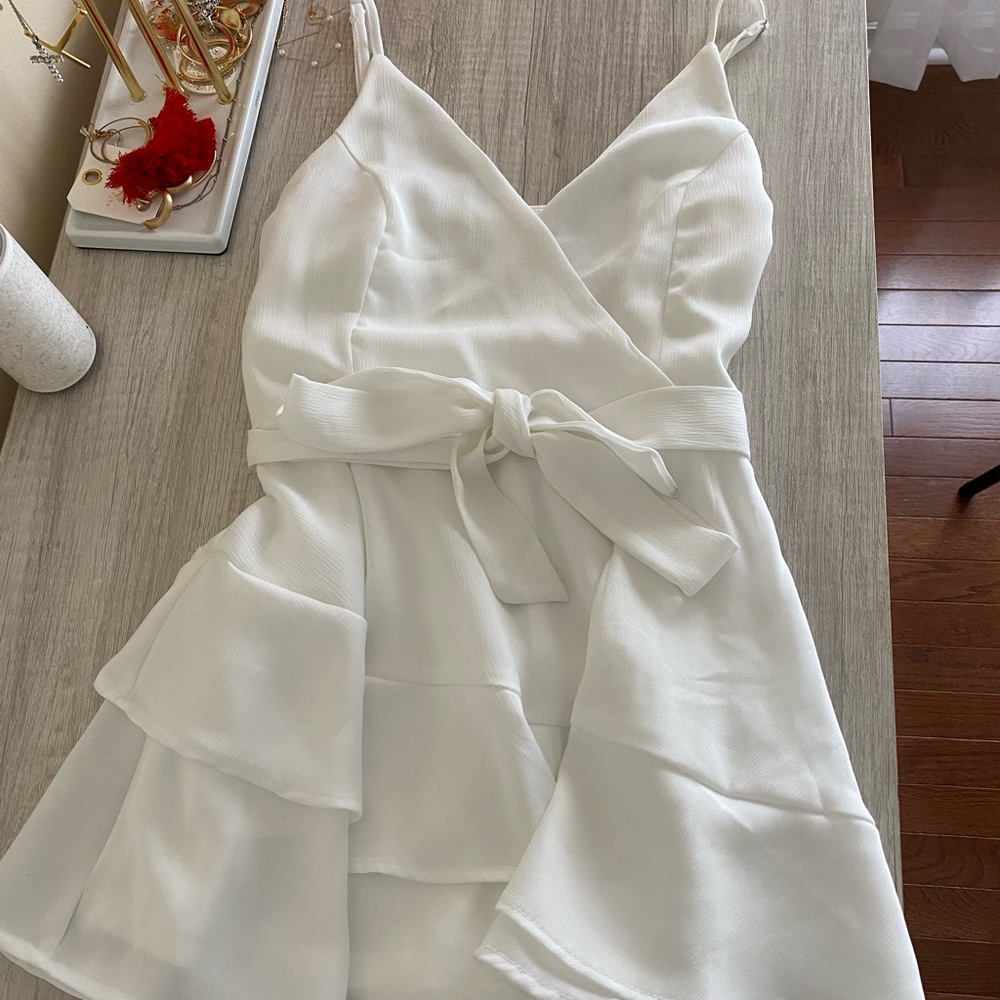 Altr’d State white ruffle romper